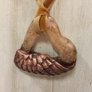 Fused glass heart pendant